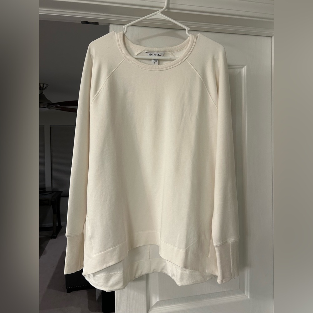 Athleta Coaster Luxe white Relaunch Sweatshirt - large - woman’s.